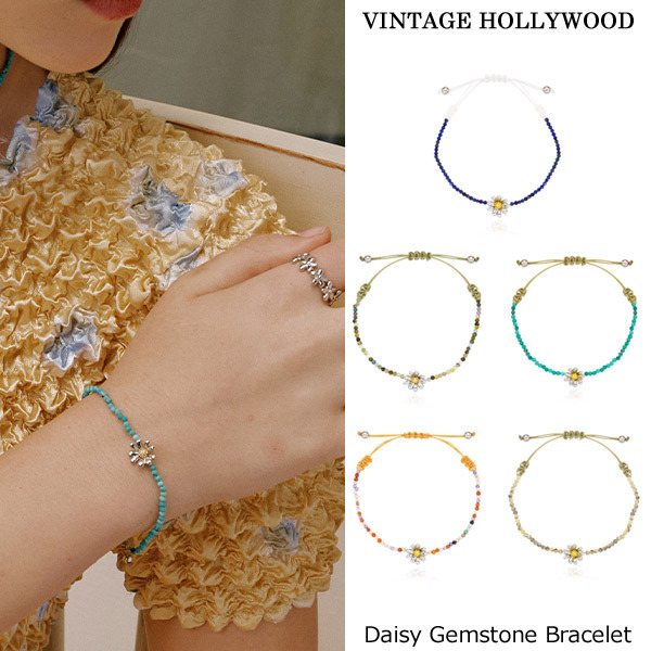 【VINTAGE HOLLYWOOD】Daisy Gemstone Bracelet☆送料関税込