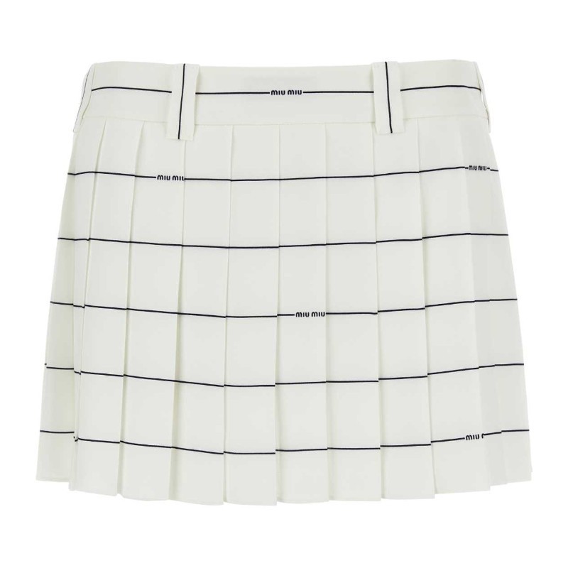 ミニスカート MiuMiu Printed crepe mini skirt (MG2040S23214H0 F0UB0)