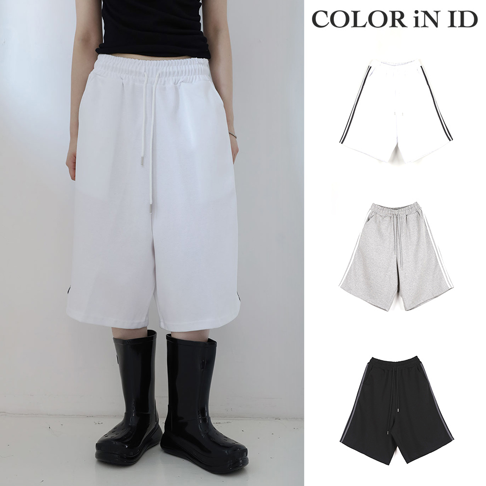 【COLOR iN ID】Track half bermuda pants