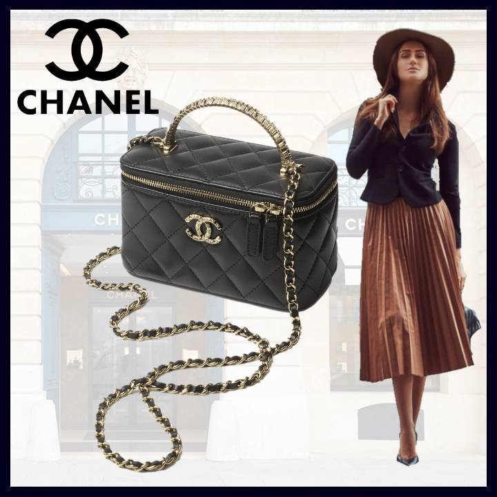 限定♪【CHANEL】CCロゴ ハンドルバニティチェーンクラッチ