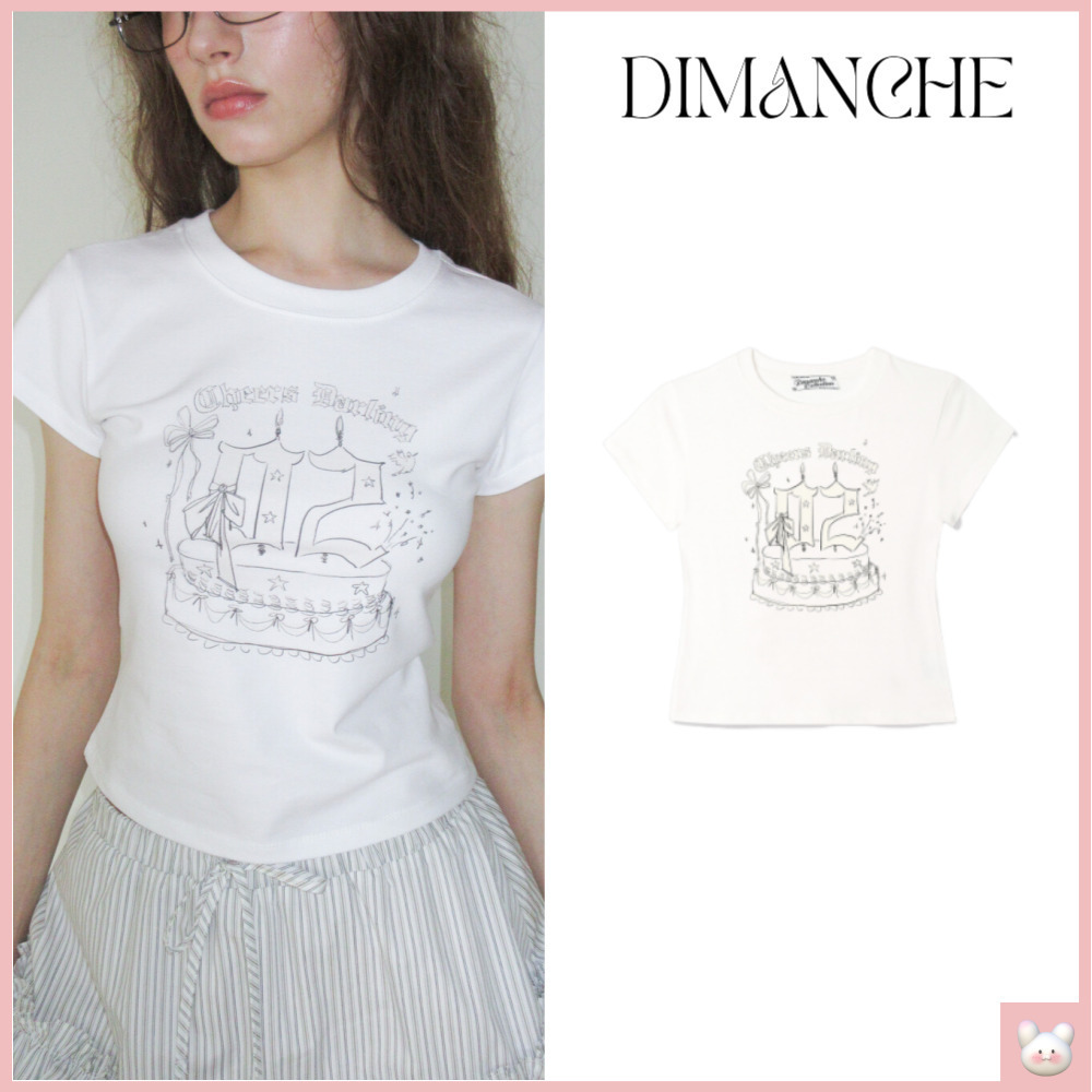 韓国ファッション [DIMANCHE] NUMBERING CAKE T-SHIRT