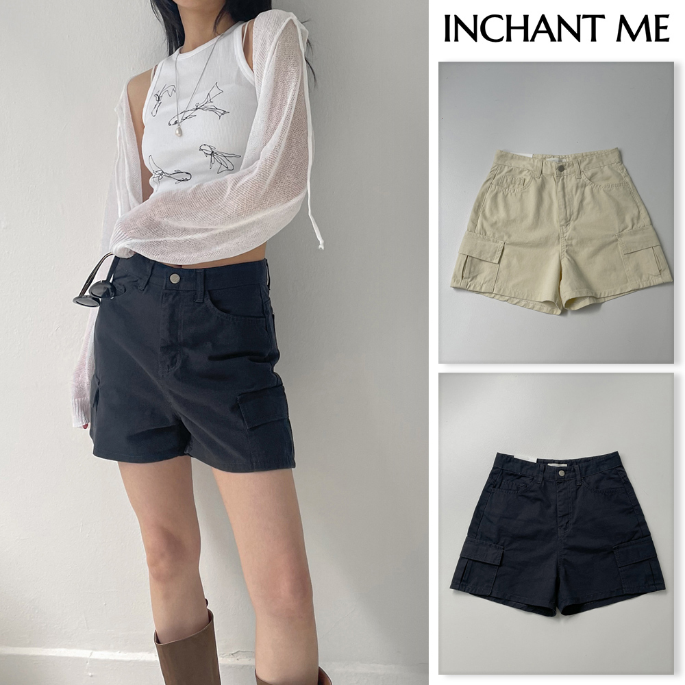 【INCHANT ME】973 Cargo Wide Short Shorts