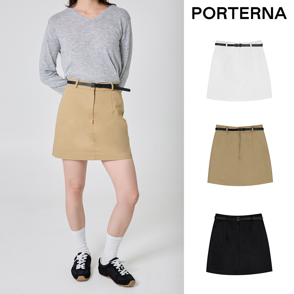 【PORTERNA】Heady belted short skirt