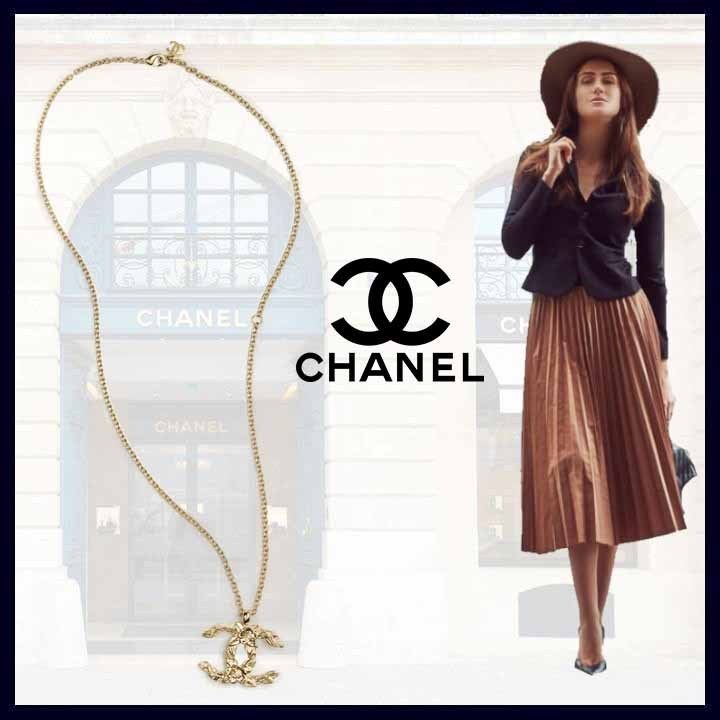 シンプルで上品♪【CHANEL】CCロゴロング ペンダントネックレス
