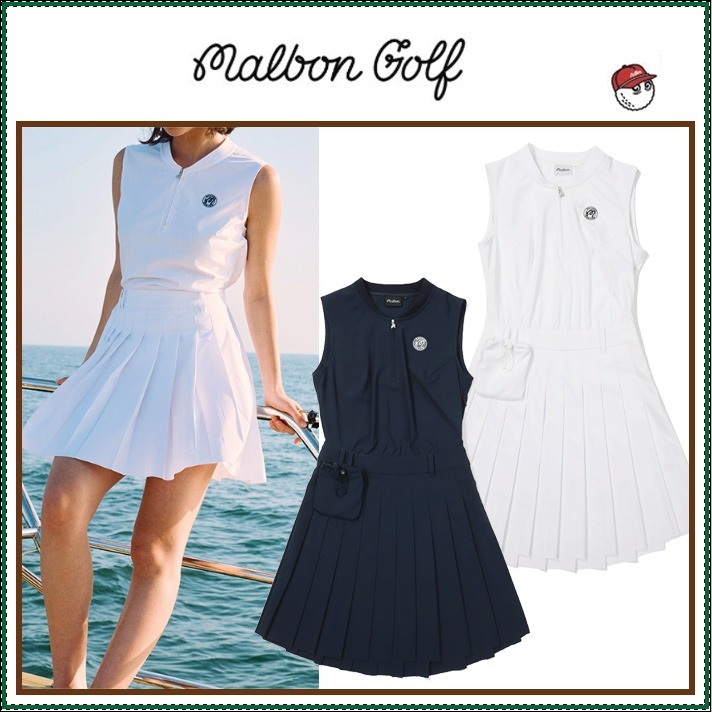 【MALBON】Pleats Skirt Sleeveless One Piece ■WOMAN