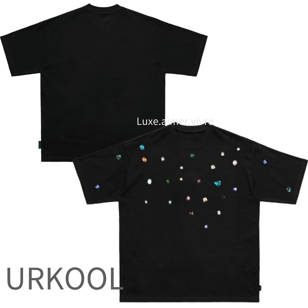 URKOOL クリスタル ラインストーン ストリート Tシャツ