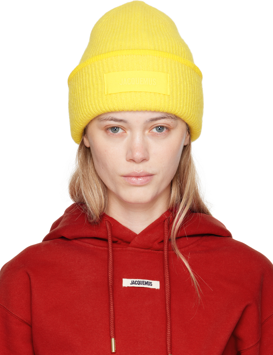 【関税込み】JACQUEMUS イエロー Le Bonnet Gros Grain ビーニー