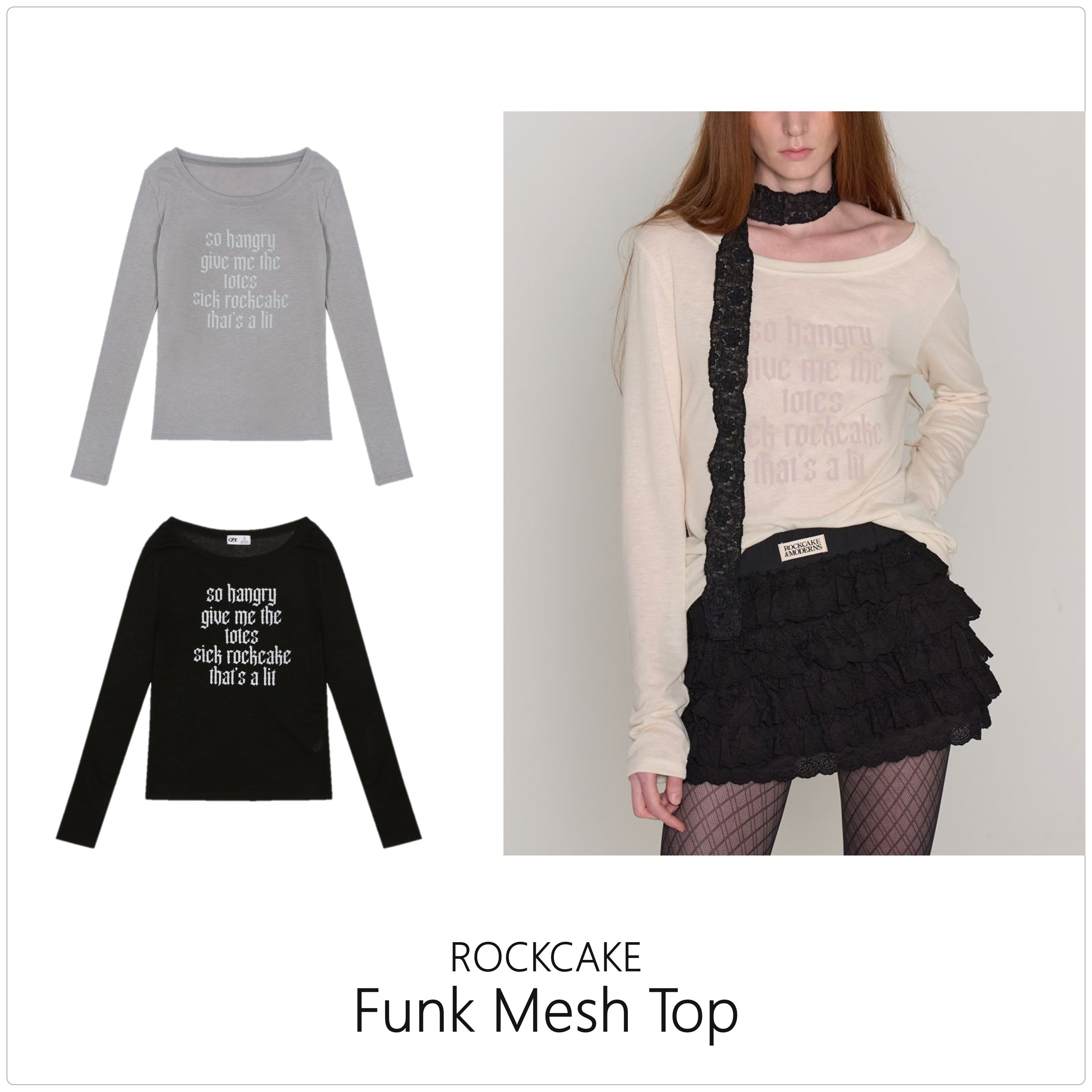 [ROCKCAKE]Funk Mesh トップ★新作★韓国★