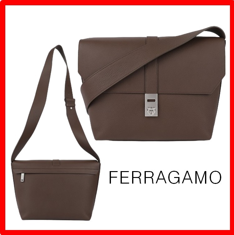 ★人気★【FERRAGAMO】★メッセンジャー バック★BROWN★
