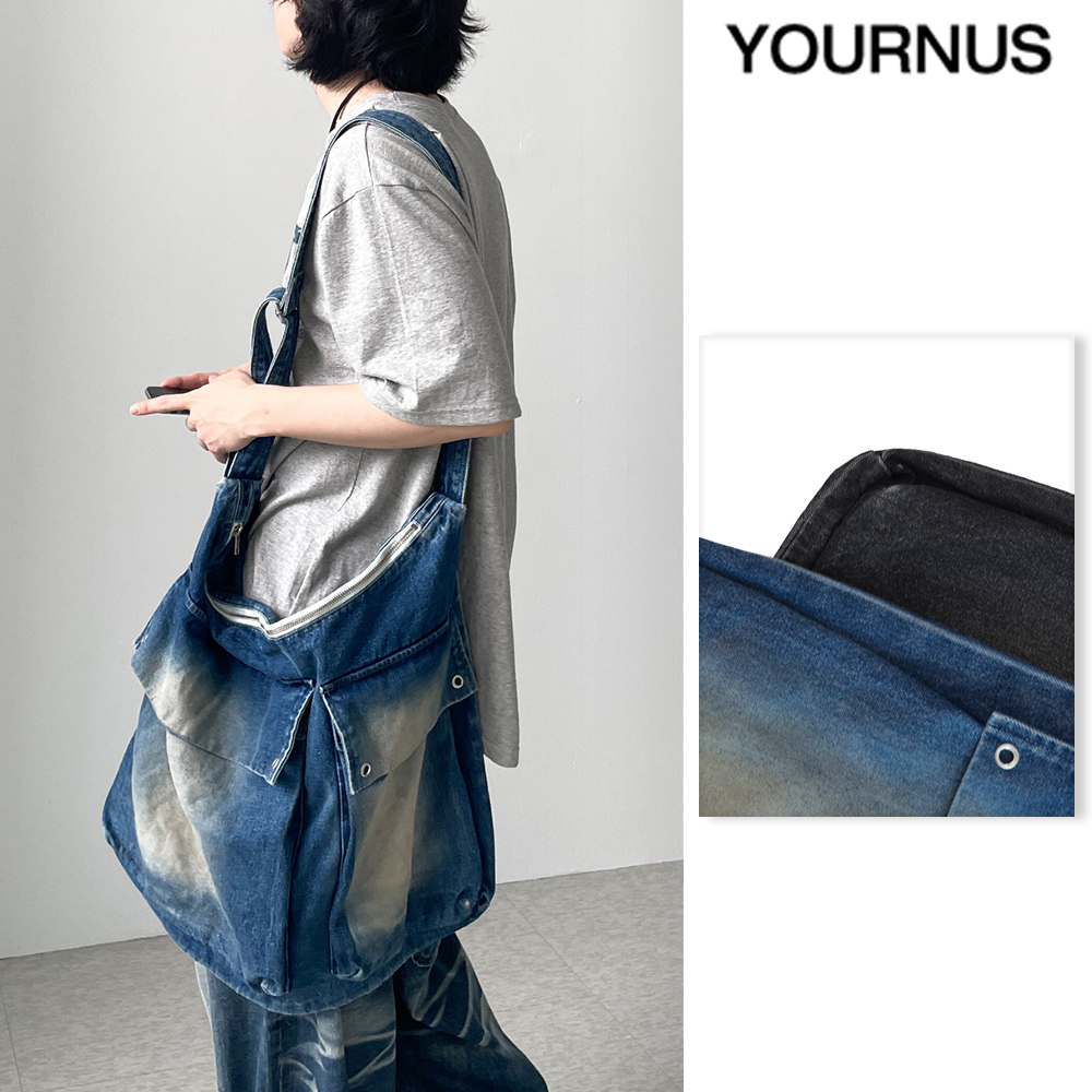 【YOURNUS】Washed Denim Cross Bag