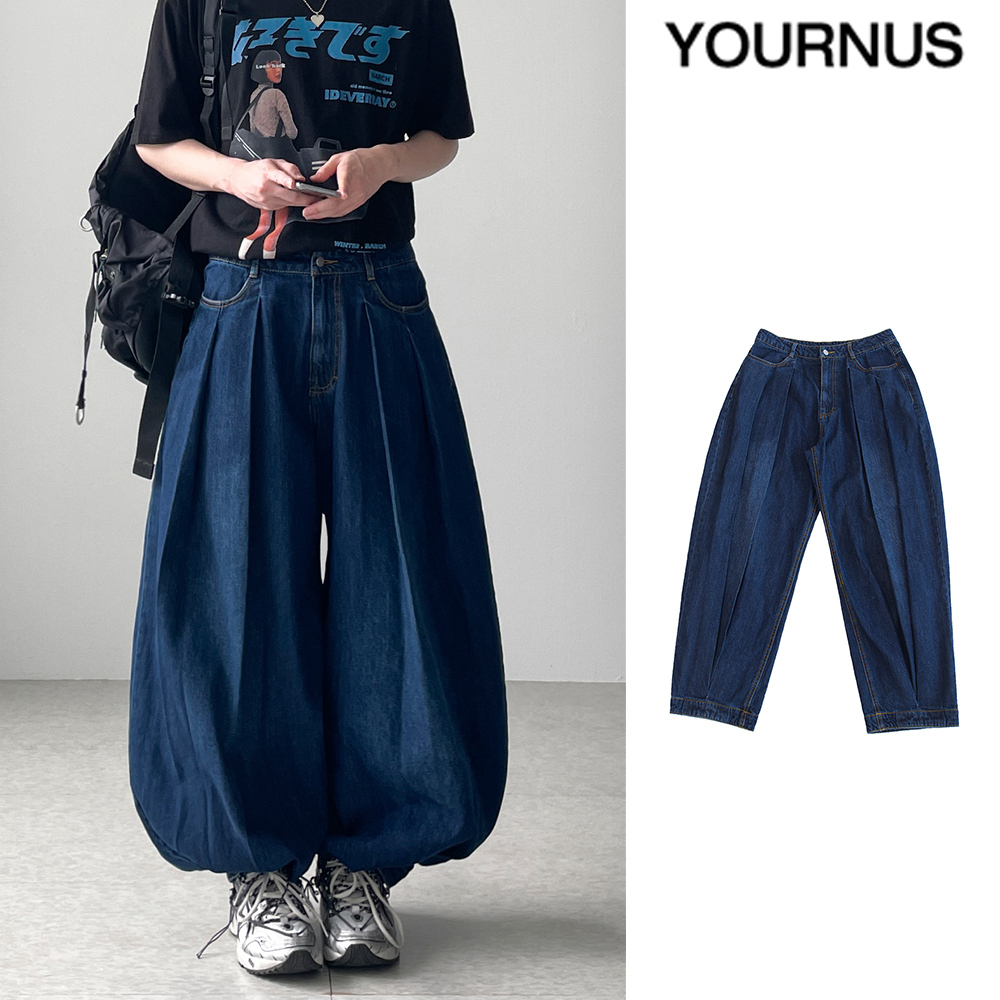 【YOURNUS】Pierrot Balloon Wide Denim Pants