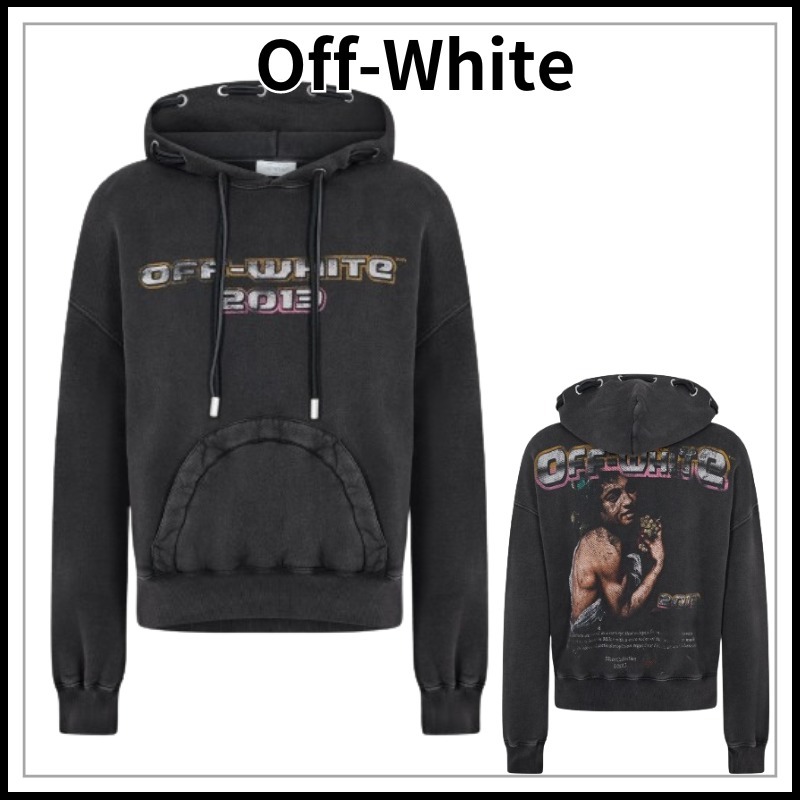 【OFF-WHITE】デジットバッカスコットンパーカー