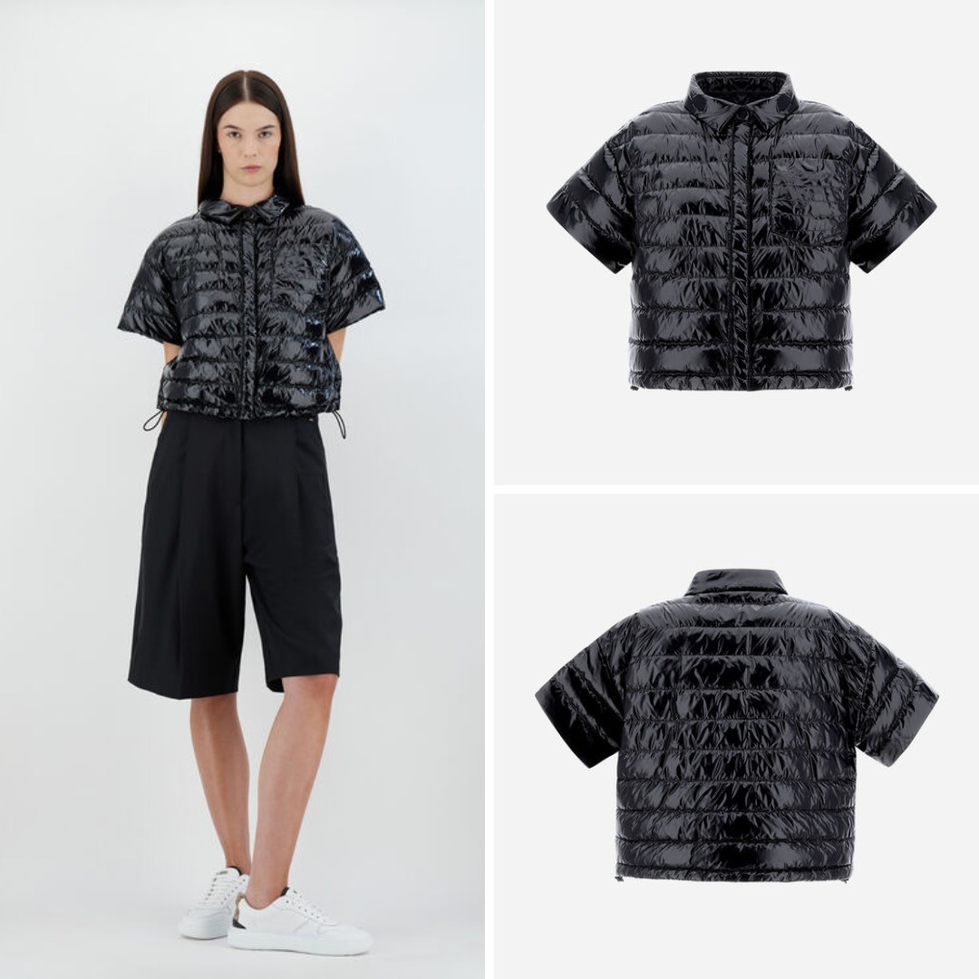 《送料無料》 HERNO GLOSS SHORT-SLEEVED BOMBER JACKET
