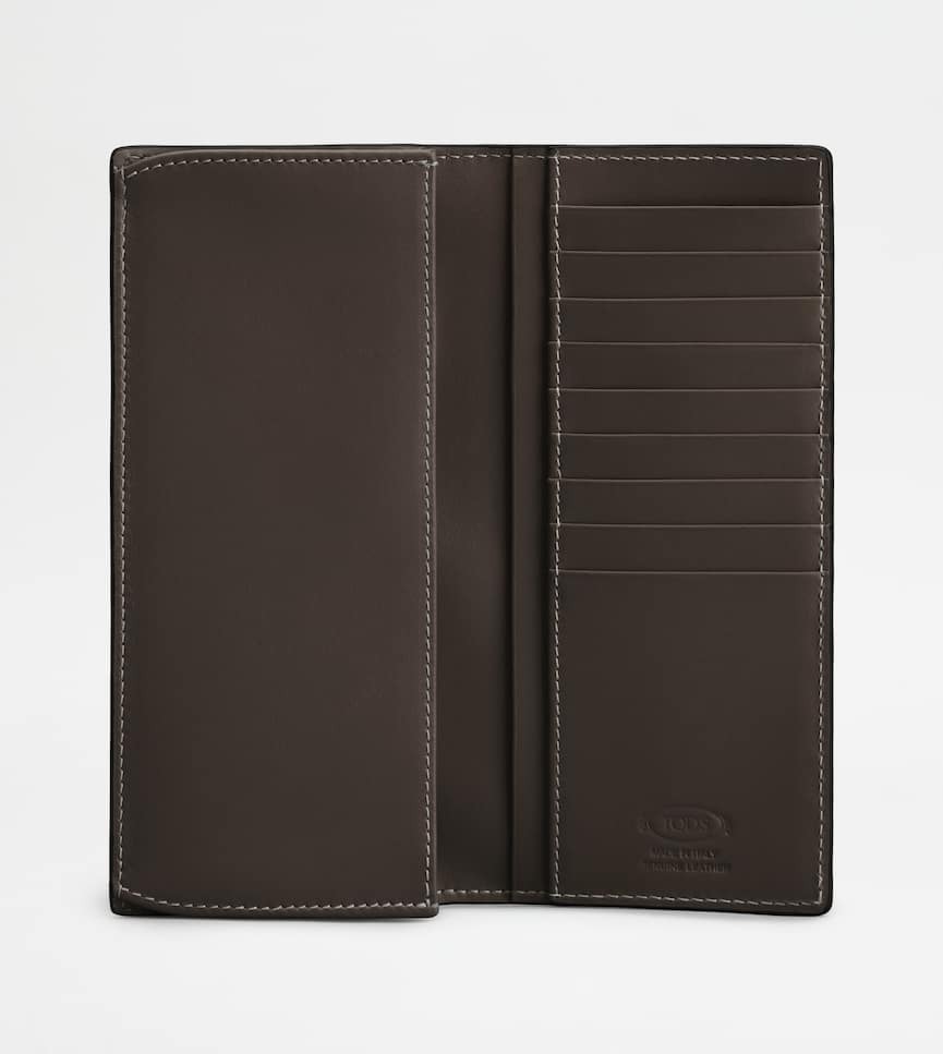 TOD'S】ビジブル ステッチ レザー バーティカル ウォレット
