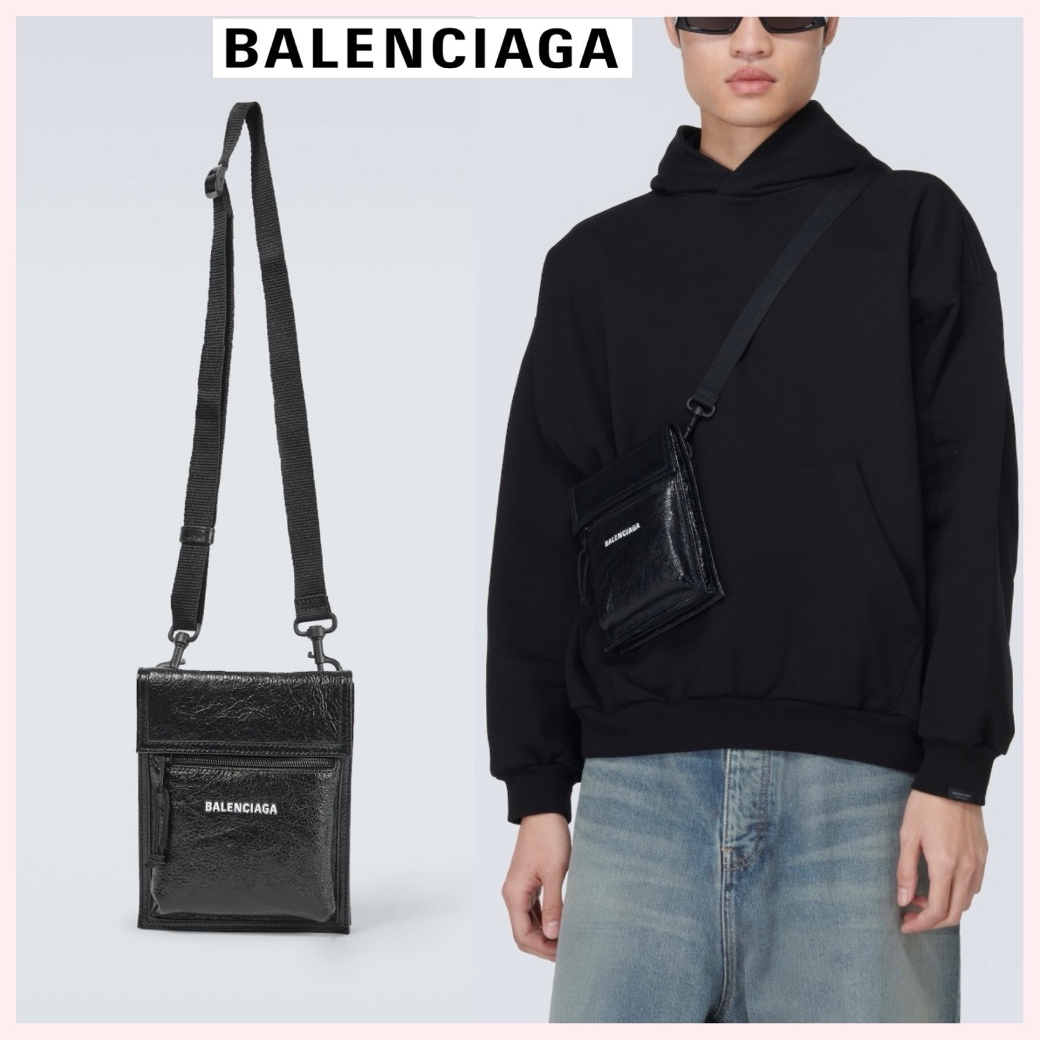 ★BALENCIAGA★関税込♪NEW♪Explorer レザ- クロスボティバッグ