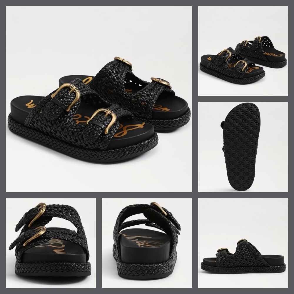 【Sam Edelman】◆Reid Buckle Slide Footbed Sandal◆BLACK◆