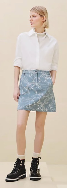 《涼し気で可愛い♡》HERMES スカート Eperon d'Or Finesse