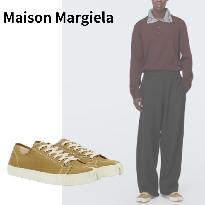 【Maison Margiera】タビ キャンバス スニーカー ニュートラル