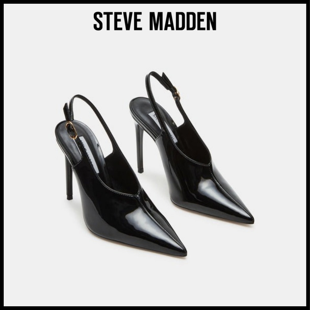 ★Steve Madden★新作★大人気★KAYLAN BLACK PATENT★サンダル