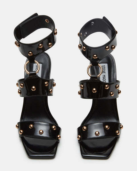 ☆Steve Madden☆新作☆大人気☆SHADOW BLACK LEATHER☆サンダル