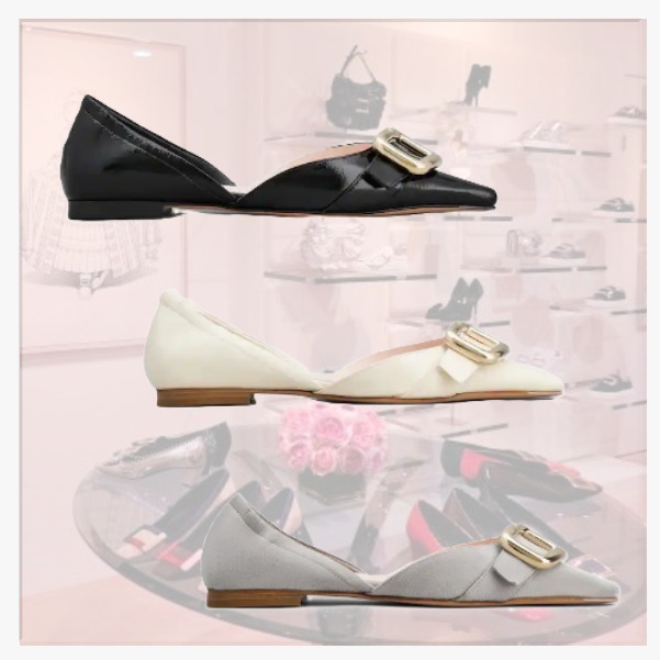 [Roger Vivier]ヴィヴカナード・オルセー・バレリーナ・スエード
