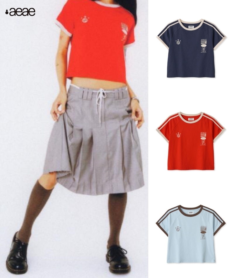 [aeae] Tシャツ ATHLETE STRIPE HALF T-SHIRTS (3color)