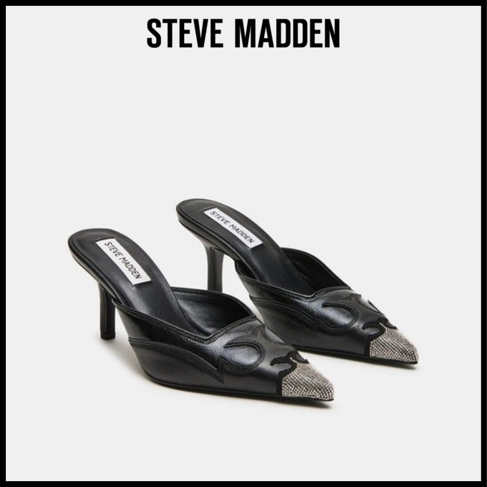 ★Steve Madden★新作★大人気★THORIN BLACK LEATHER★サンダル