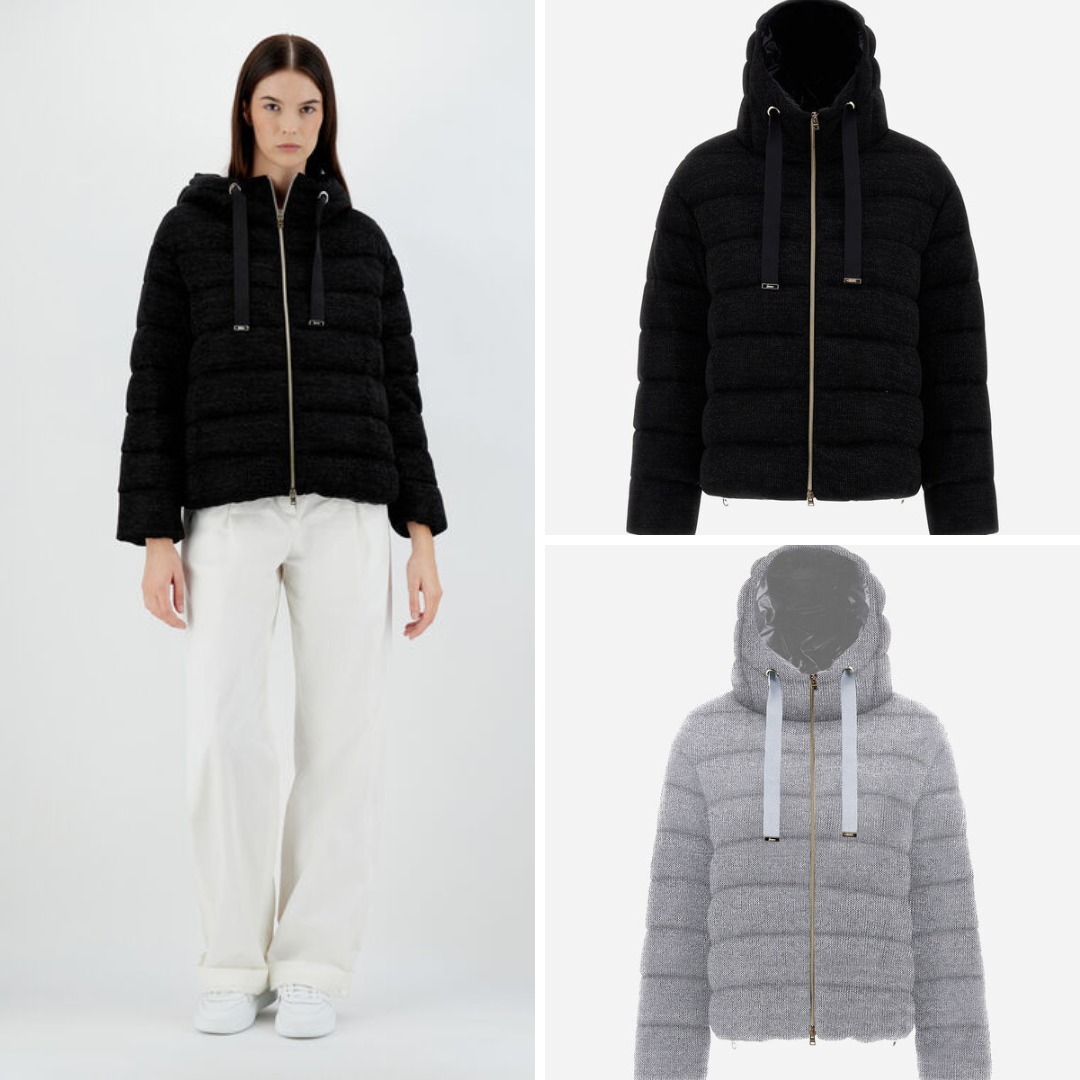 《送料無料》 HERNO SHINY KNIT BOMBER JACKET