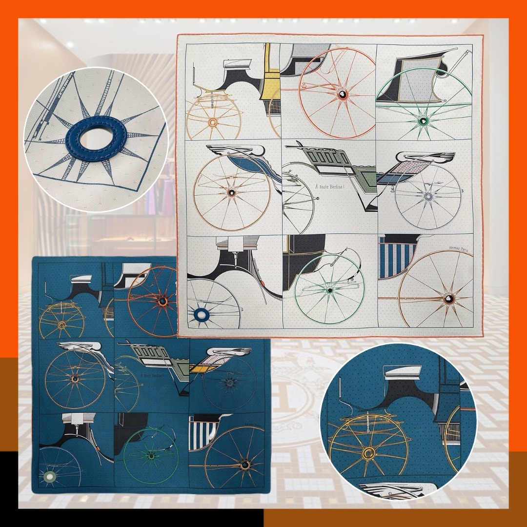 HERMES 新作 スカーフ カレ 70 OEillet Cuir A Toute Berline !