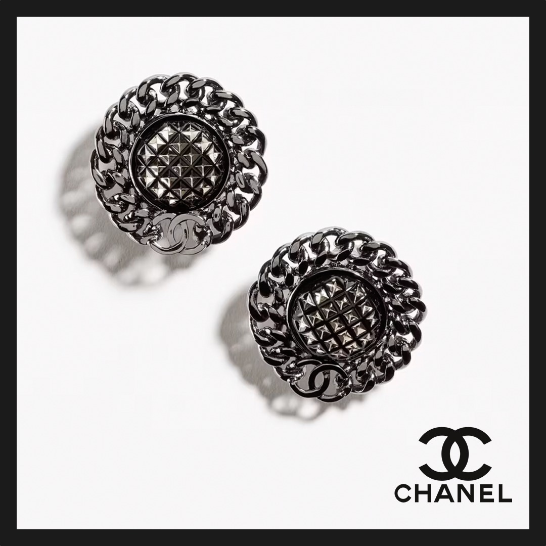 【CHANEL】ピアス【グラスストーン】
