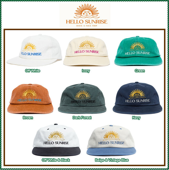 【HELLO SUNRISE】 Washed Two Tone Logo 6Panel Cap /追跡付