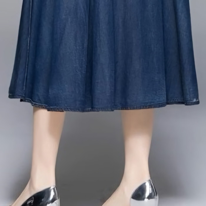 ☆七分袖☆デニムシャツ ロング丈 ワンピース パーティ ドレス 0365c0e07c4fb60619a78949038ba9