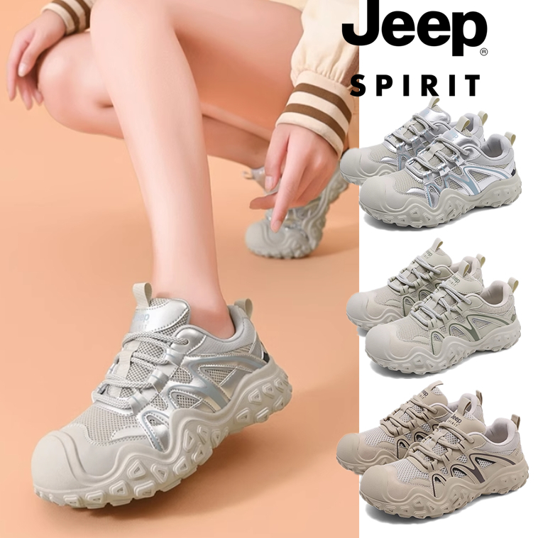 レザーJEEPダッドスニーカー レディース厚底美脚