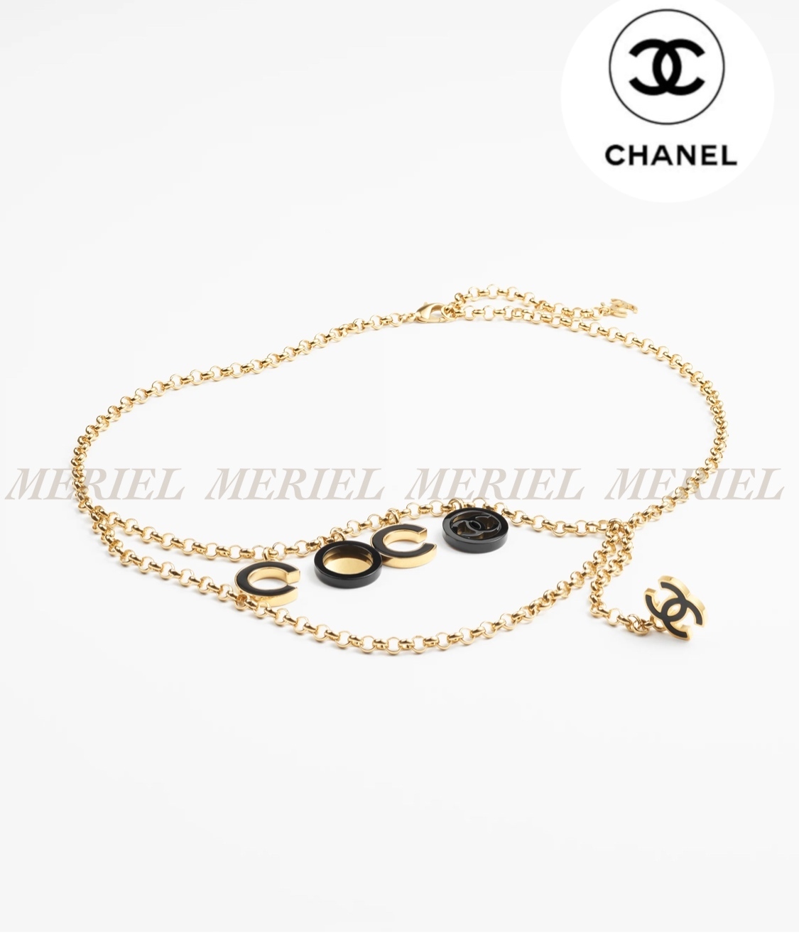 【CHANEL】チェーンベルト COCO ココ ロゴ ブラック
