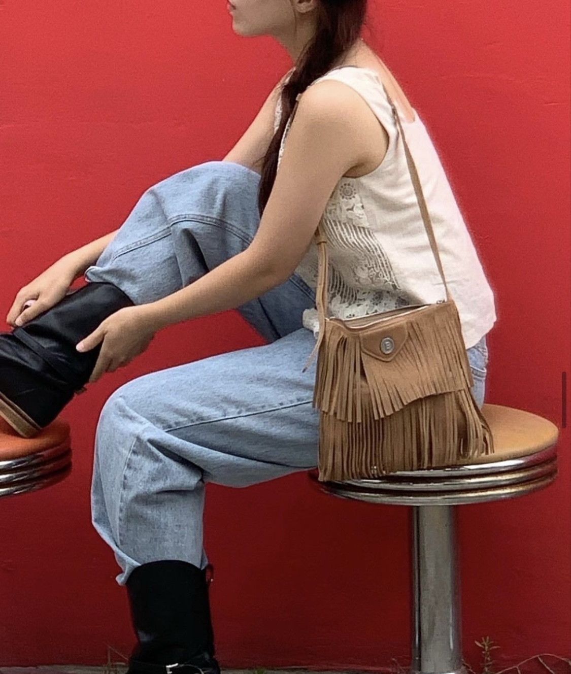 韓国 人気【minitmute】FRINGE BAG フリンジバック 全2色 韓国 人気【minitmute】FRINGE BAG フリンジバック 全2色