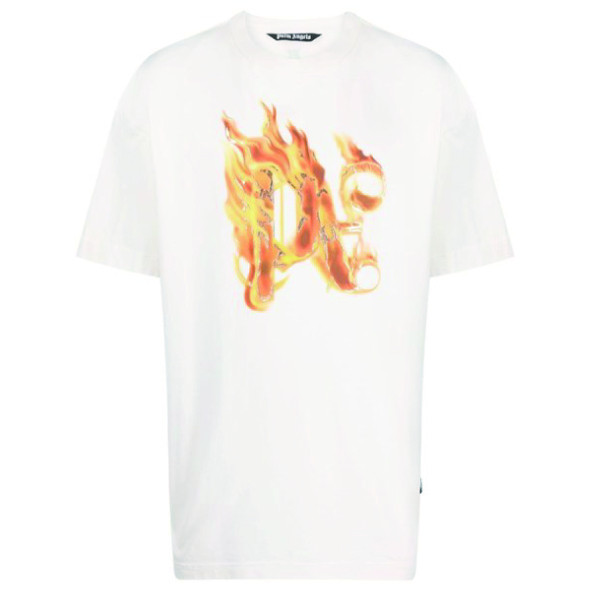 パームエンジェルス バーニングモノグラムTシャツ ホワイト