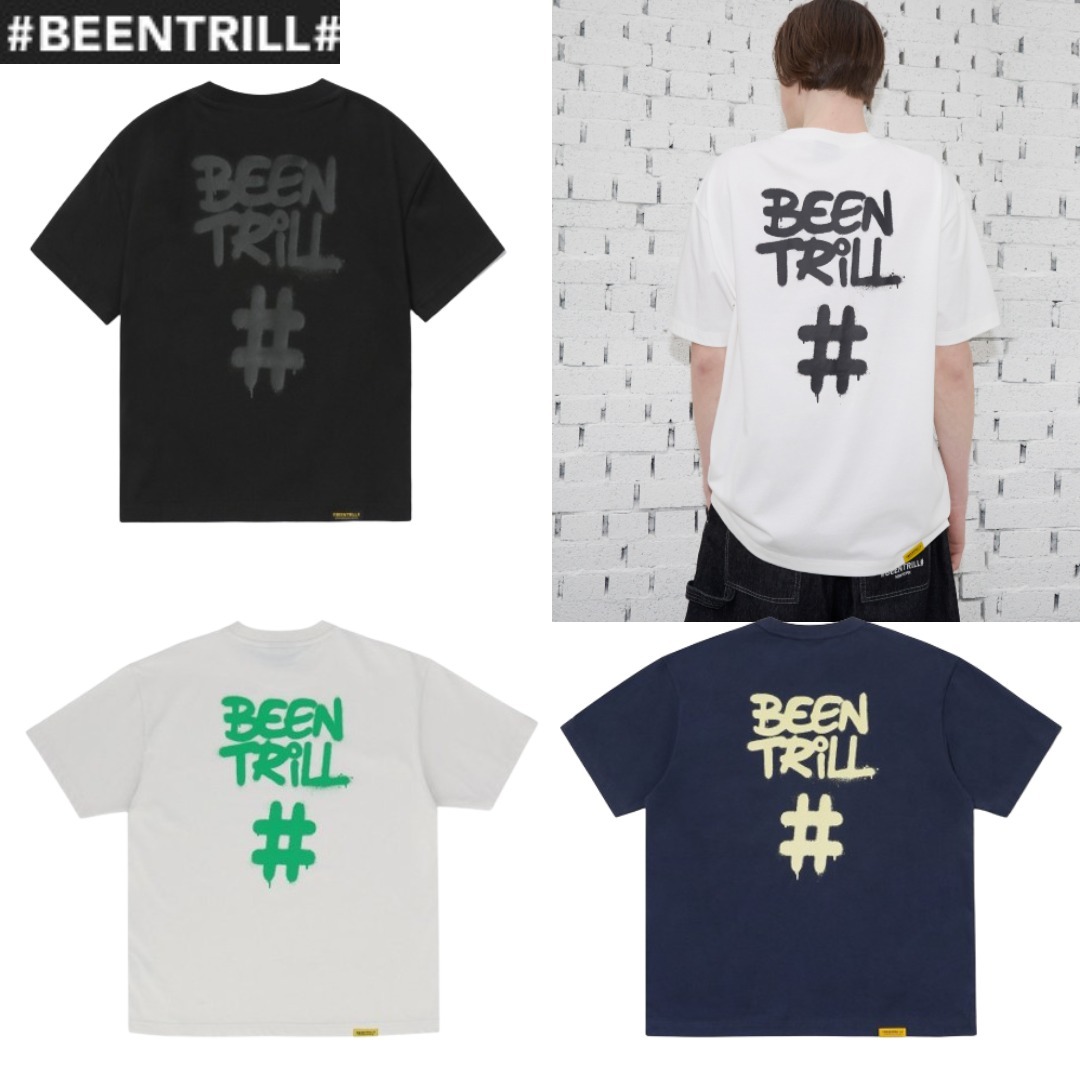 BEENTRILL■Spray hashtag Oversized Fit Short Sleeve ■送料込