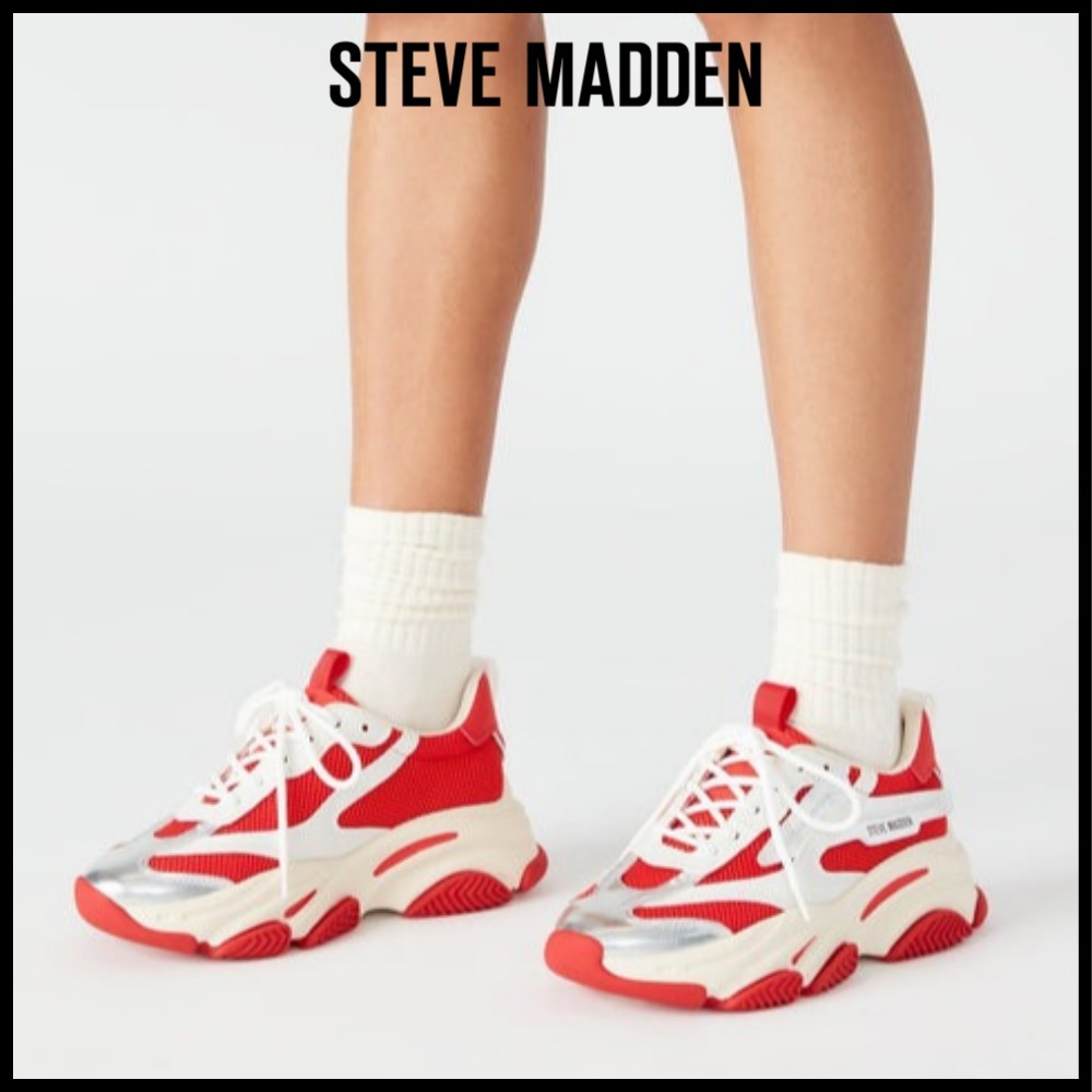 ★Steve Madden★新作★大人気★POSSESSION RED★スニーカー