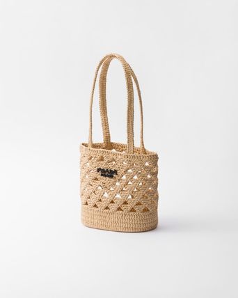 トートバッグ PRADA Woven fabric crochet tote bag Prada Large Crochet Tote Bag | Saks Fifth Avenue