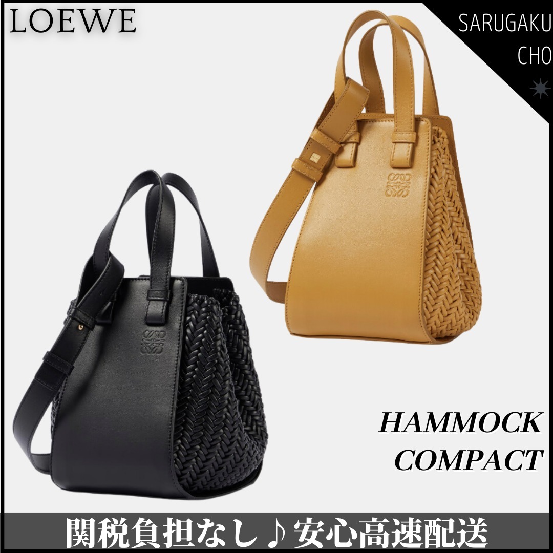 関税負担なし♪LOEWE ハンモックバッグ コンパクト カーフ 編込