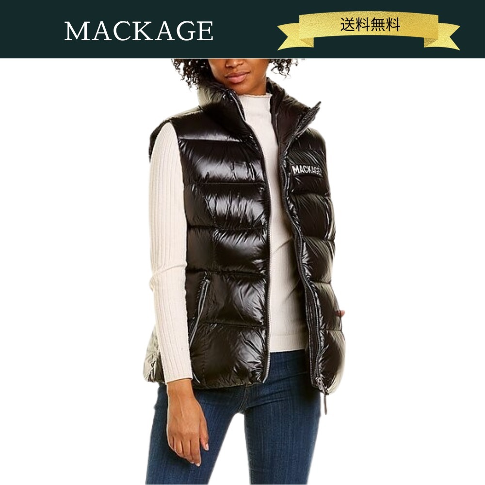 【送料込】MACKAGE 光沢のあるダウンパファーベスト ナイロン