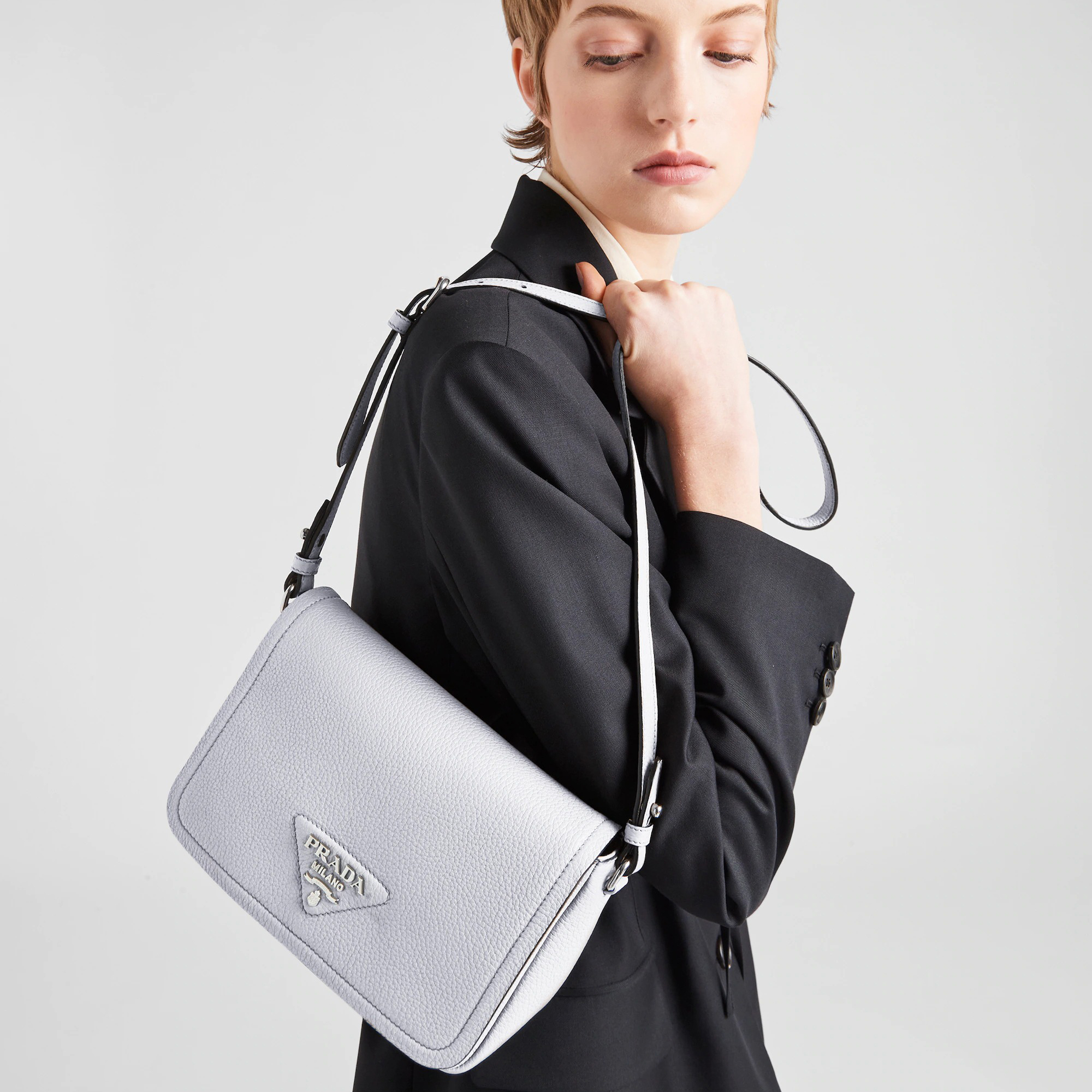 ショルダーバッグ・ポシェット PRADA | Leather shoulder bag logo shoulder strap 1BD314