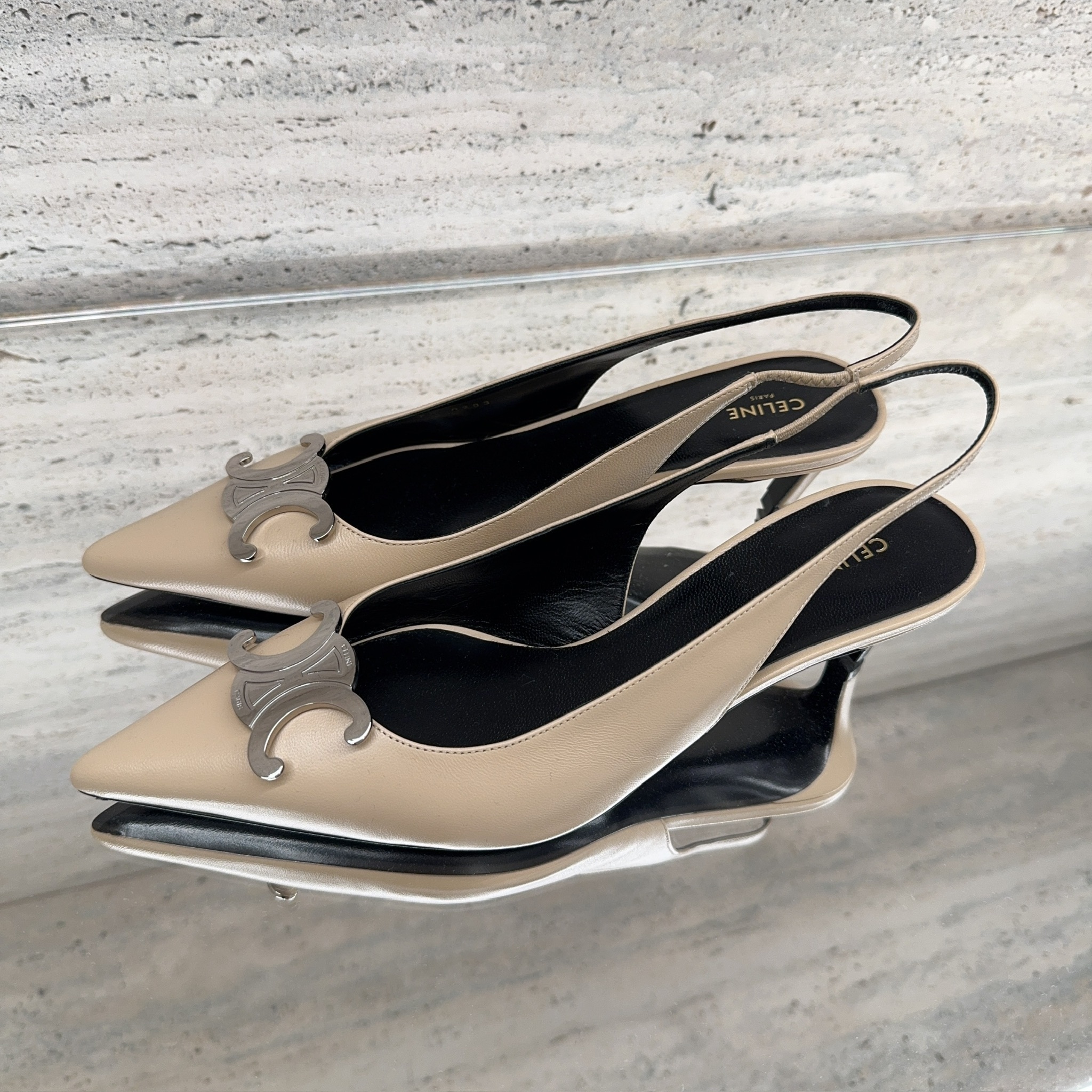 サンダル・ミュール CELINE | CELINE ALMA TRIOMPHE SLINGBACK IN LAMBSKIN