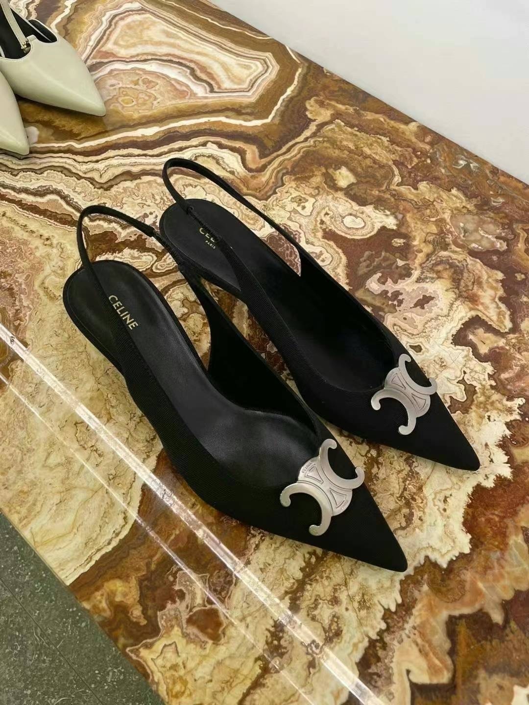 サンダル・ミュール CELINE | ELINE ALMA TRIOMPHE SLINGBACK IN GROS-GRAIN
