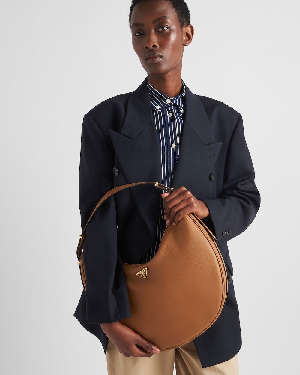 ショルダーバッグ・ポシェット PRADA | Prada Arque large leather shoulder bag 1BC218