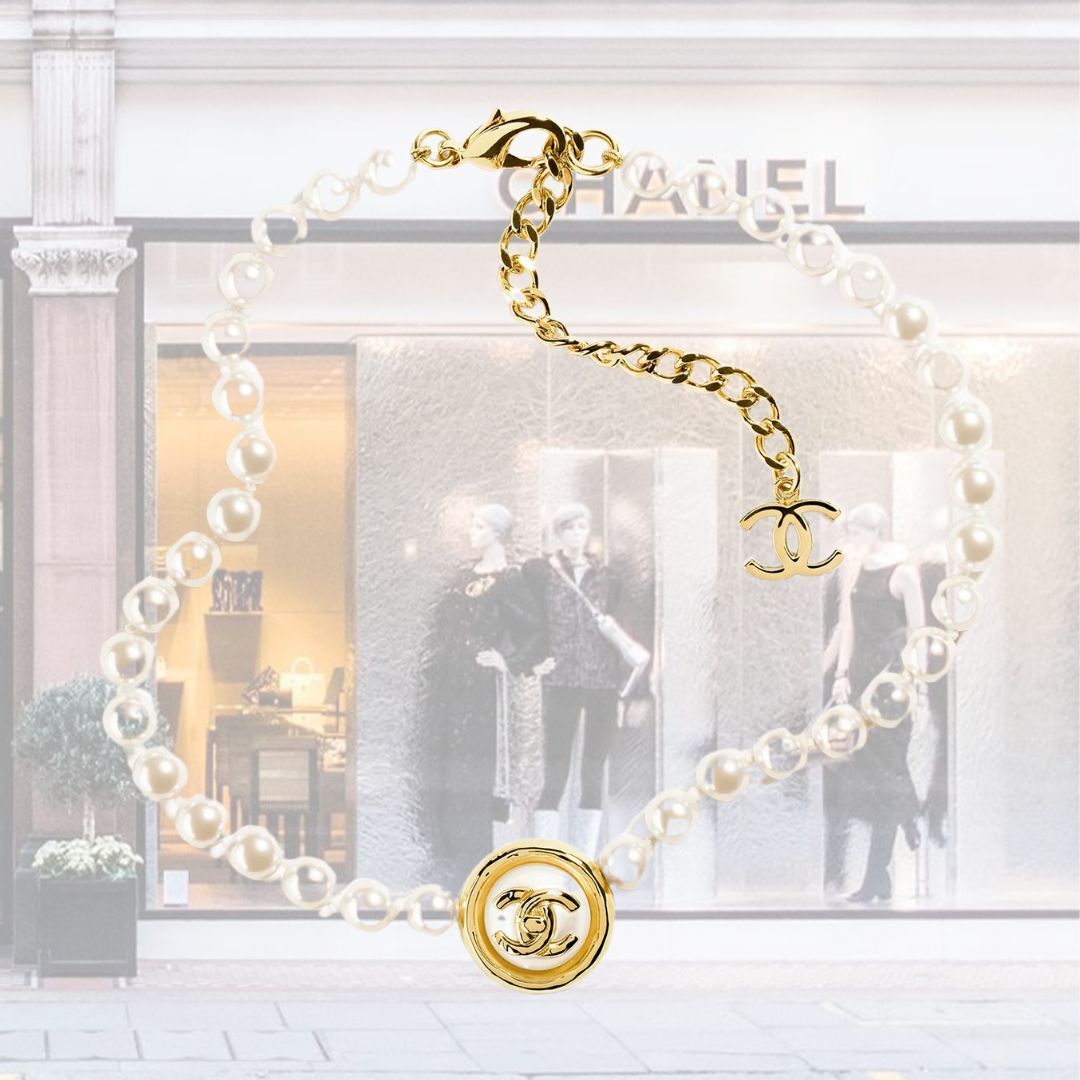 【CHANEL】ネックレス パール CCロゴ チェーン ジャケットに合う