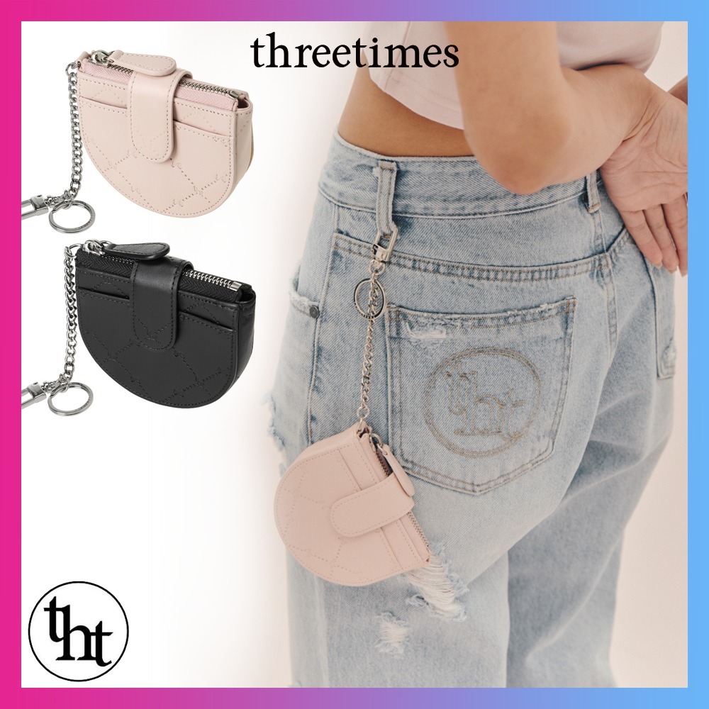 【threetimes】韓国人気 Memory chain purse カードコインケース