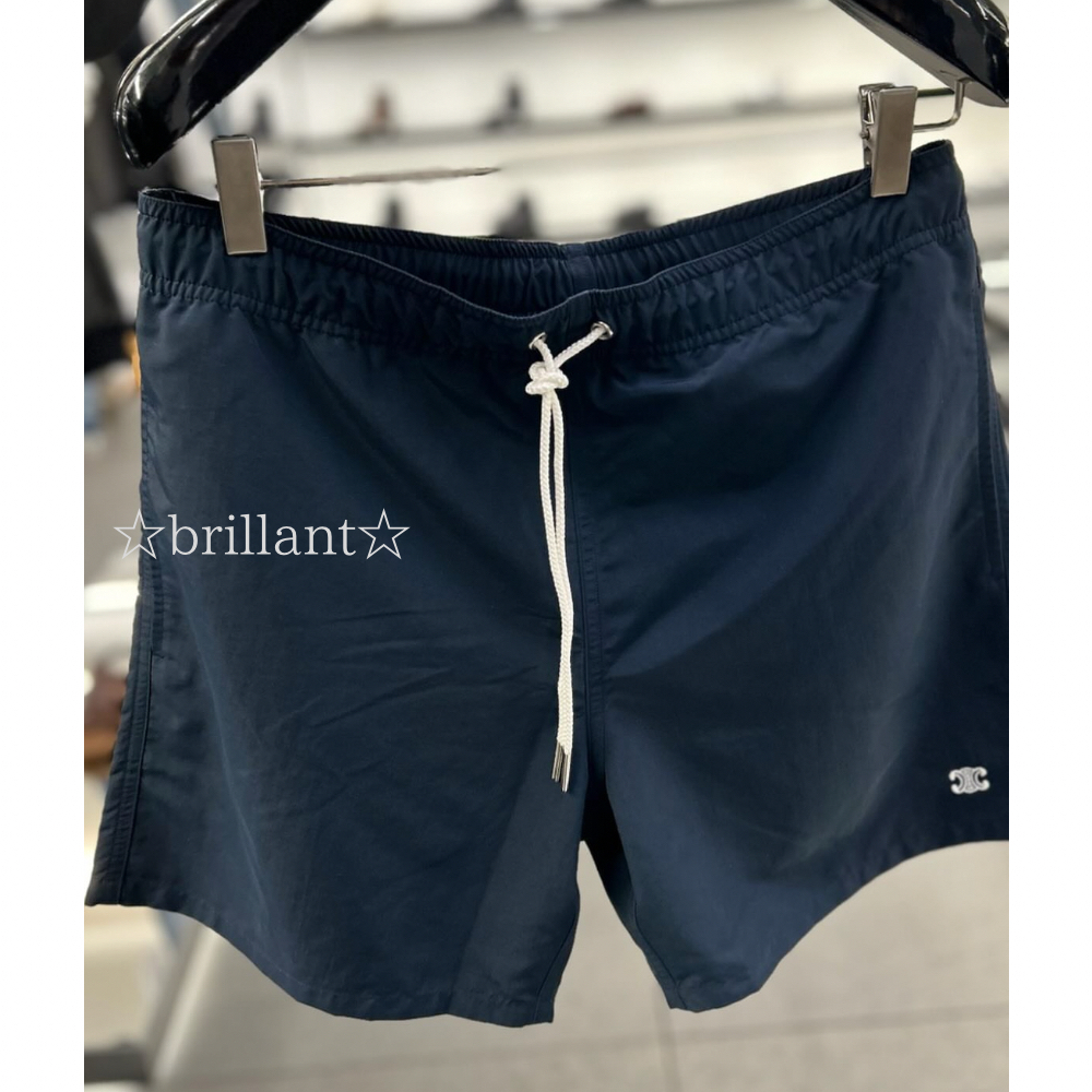 【人気☆】セリーヌ メンズ トリオンフ スイムショートパンツ トリオンフ スイムショートパンツ / ナイロン - ネイビー