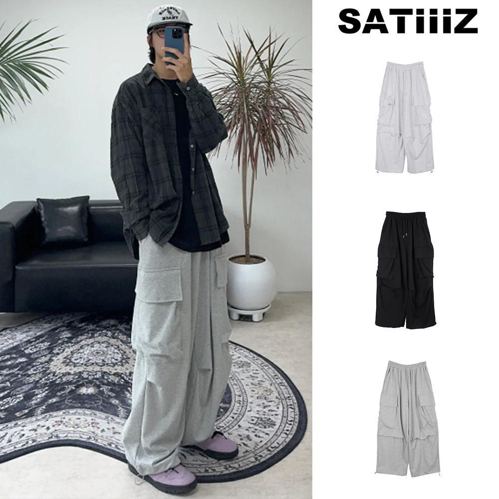 【SATIIIZ】Bellon Pintuck Cargo Training Pants