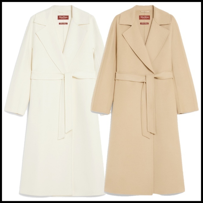 MAXMARA STUDIO ウール、カシミヤ、シルクのローブコート CLES